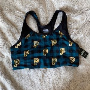 Victoria’s Secret pink plaid sports bra